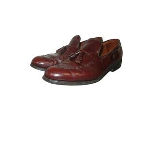 Allen Edmonds Shoes Men 10.5 D Grayson Burgundy Tassel Leather Loafer Slip On